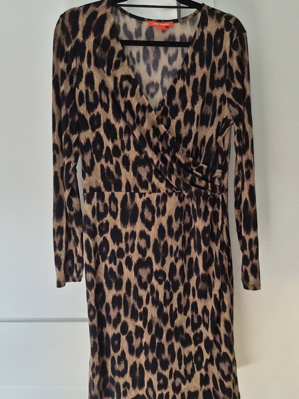 Leopard Print Faux Wrap Dress